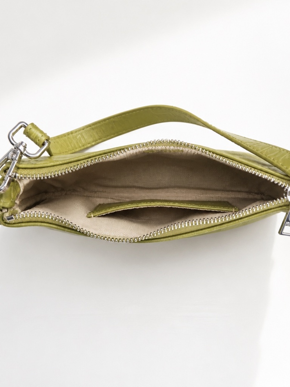 JW Pei Eva Croc Stamped Shoulder Handbag in Sage Green (NIB) - Picture 5 of 7